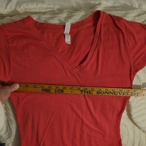 Women's Hot Pink V-Neck Short Sleeve Tee